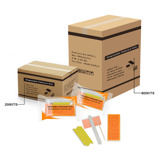 (600 Bộ/Thùng) Bộ dụng cụ làm móng tay và móng chân dùng một lần chuyên nghiệp cho tiệm làm móng bán buôn 5 món