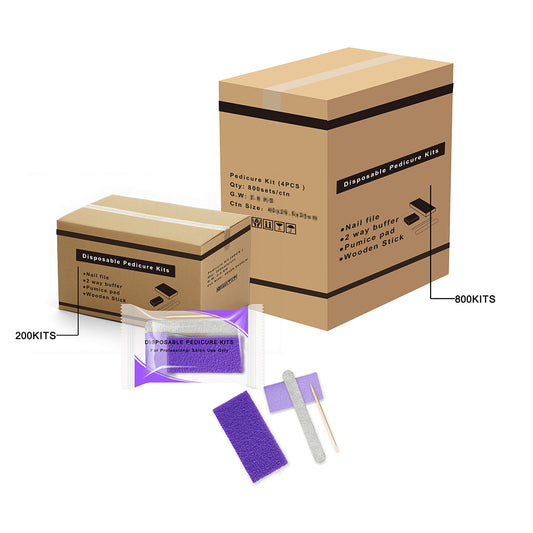 (800 Bộ/Thùng) Bộ dụng cụ chăm sóc móng chân dùng một lần chuyên nghiệp 4 món cho tiệm làm móng số lượng lớn