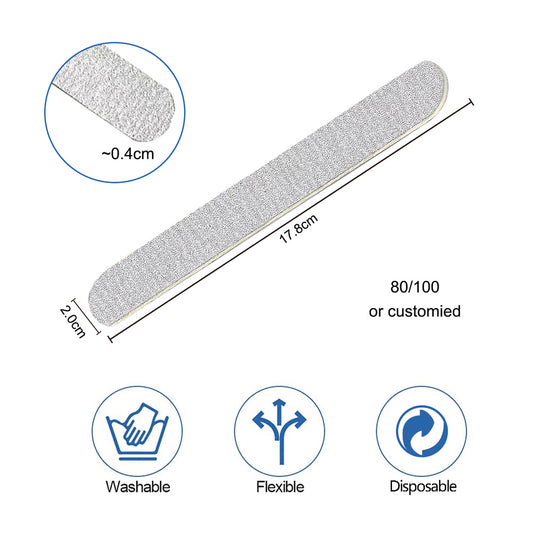 5000 chiếc/hộp, hai mặt, độ nhám #80/100, dũa móng tay bằng gỗ dùng một lần.