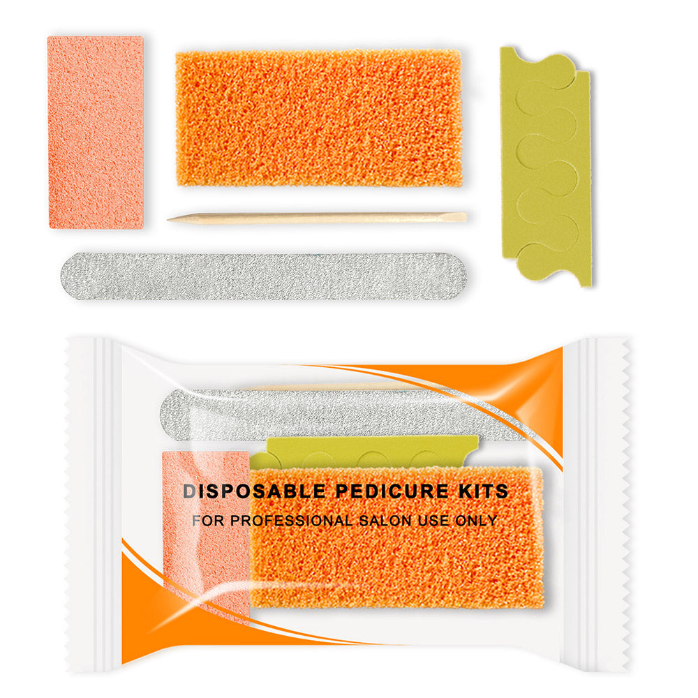 (600 Bộ/Thùng) Bộ dụng cụ làm móng tay và móng chân dùng một lần chuyên nghiệp cho tiệm làm móng bán buôn 5 món