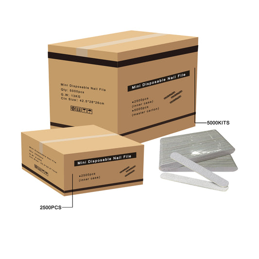5000 chiếc/hộp, hai mặt, độ nhám #80/100, dũa móng tay bằng gỗ dùng một lần.