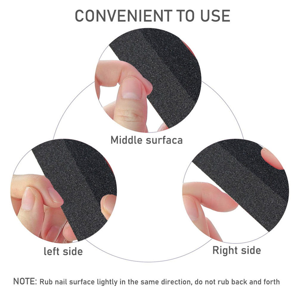 500 miếng/hộp, độ nhám 80/80/100, mút EVA màu cam, dụng cụ mài móng 3 chiều dùng cho salon.